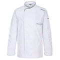 White - Front - Portwest Mens Surrey Long-Sleeved Chef Jacket