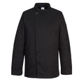 Black - Front - Portwest Mens Surrey Long-Sleeved Chef Jacket