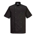 Black - Front - Portwest Mens Cumbria Short-Sleeved Chef Jacket