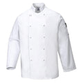 White - Front - Portwest Mens Suffolk Long-Sleeved Chef Jacket