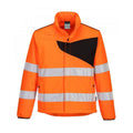 Orange-Black - Front - Portwest Mens PW2 Fleece Hi-Vis Safety Coat