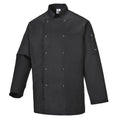 Black - Front - Portwest Mens Suffolk Long-Sleeved Chef Jacket