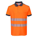 Orange-Navy - Front - Portwest Mens PW3 Hi-Vis Comfort Safety Polo Shirt
