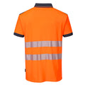 Orange-Navy - Back - Portwest Mens PW3 Hi-Vis Comfort Safety Polo Shirt