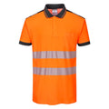Orange-Black - Front - Portwest Mens PW3 Hi-Vis Comfort Safety Polo Shirt