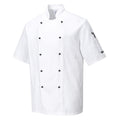 White - Front - Portwest Mens Kent Chef Jacket
