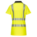 Yellow-Black - Back - Portwest Womens-Ladies Pro Hi-Vis Comfort Polo Shirt