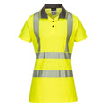 Yellow-Grey - Front - Portwest Womens-Ladies Pro Hi-Vis Comfort Polo Shirt