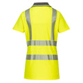 Yellow-Grey - Back - Portwest Womens-Ladies Pro Hi-Vis Comfort Polo Shirt