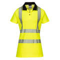 Yellow-Black - Front - Portwest Womens-Ladies Pro Hi-Vis Comfort Polo Shirt