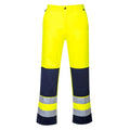 Yellow-Navy - Front - Portwest Mens Seville Contrast Hi-Vis Work Trousers