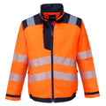 Orange-Navy - Front - Portwest Mens PW3 Hi-Vis Safety Work Jacket