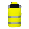 Yellow-Black - Back - Portwest Mens PW3 Hi-Vis Reversible Body Warmer