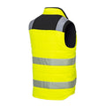 Yellow-Black - Close up - Portwest Mens PW3 Hi-Vis Reversible Body Warmer