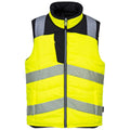 Yellow-Black - Front - Portwest Mens PW3 Hi-Vis Reversible Body Warmer