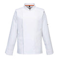 White - Front - Portwest Mens C846 Pro Air-Mesh Long-Sleeved Chef Jacket