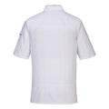 White - Back - Portwest Mens Surrey Short-Sleeved Chef Jacket