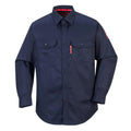 Navy - Front - Portwest Mens Bizflame Shirt