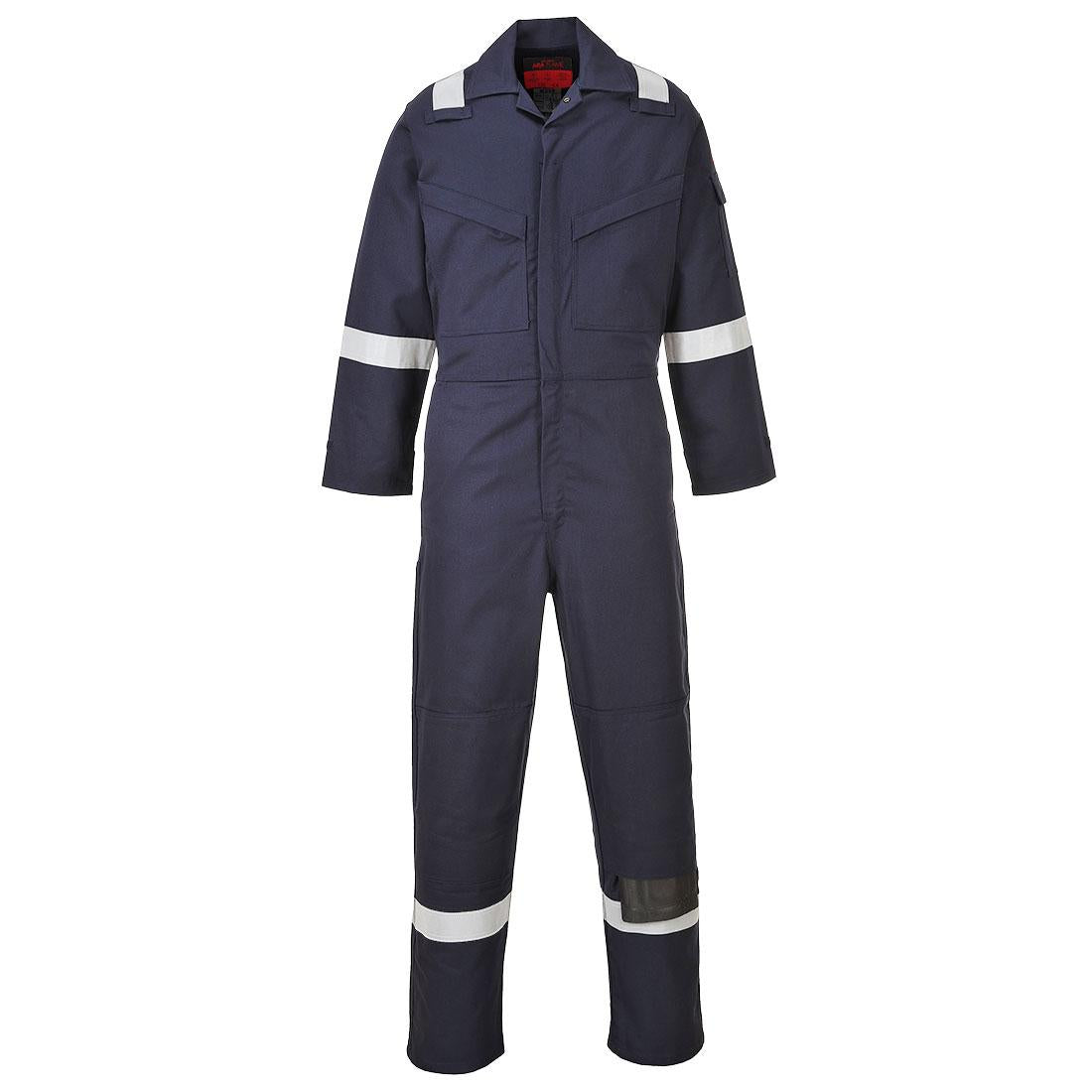 Navy - Front - Portwest Unisex Adult Araflame Overalls