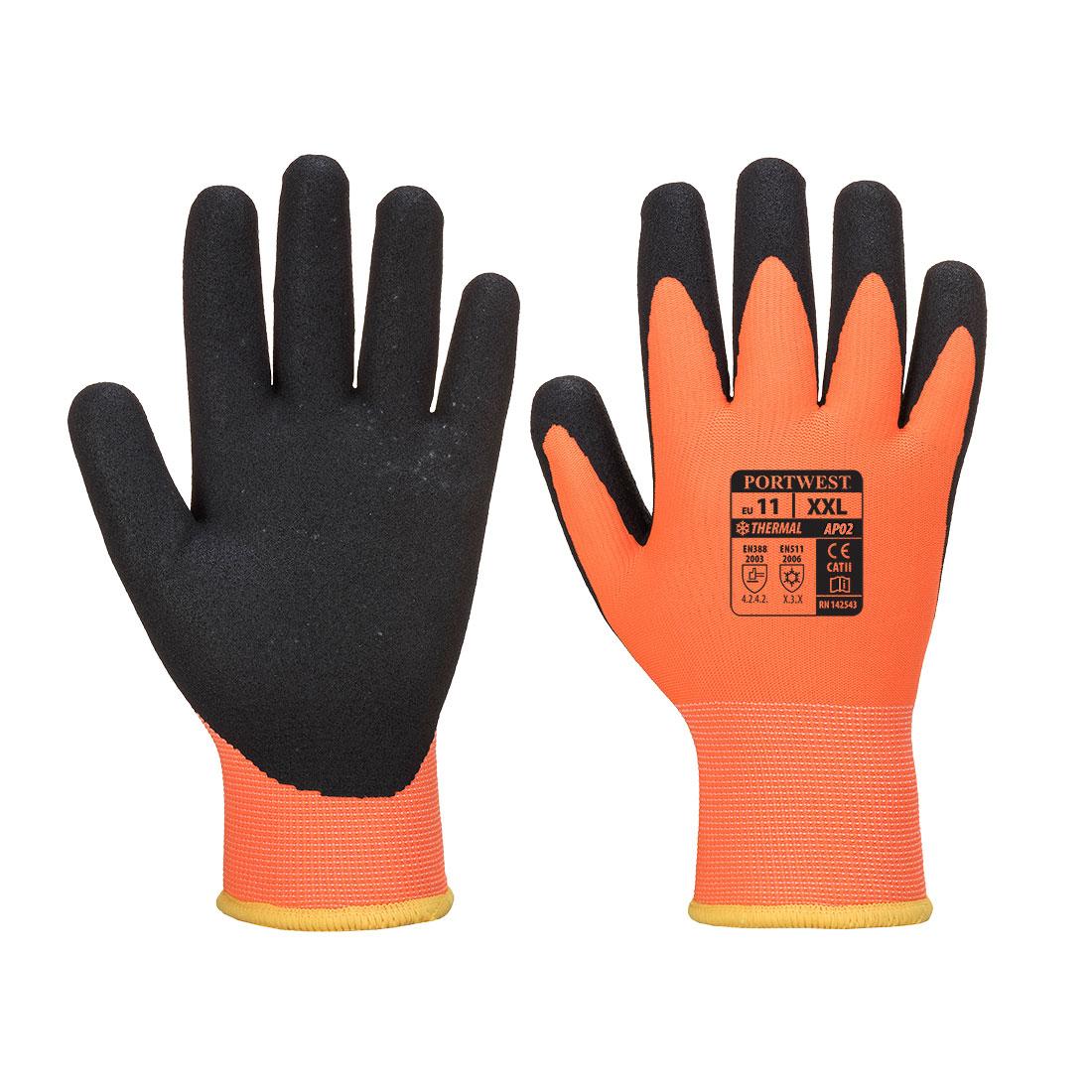 Orange-Black - Front - Portwest Unisex Adult AP02 Thermo Pro Ultra Gloves