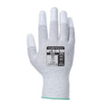 Grey - Back - Portwest Unisex Adult A198 PU Fingertip Grip Gloves
