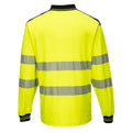 Yellow-Black - Back - Portwest Mens PW3 Hi-Vis Comfort Long-Sleeved Polo Shirt