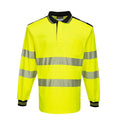 Yellow-Black - Front - Portwest Mens PW3 Hi-Vis Comfort Long-Sleeved Polo Shirt