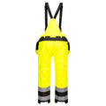Yellow-Black - Back - Portwest Mens PW3 Waterproof Hi-Vis Bib And Brace Trouser