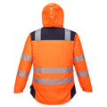 Orange-Navy - Back - Portwest Mens PW3 Hi-Vis Winter Jacket