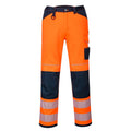 Orange-Navy - Front - Portwest Mens PW3 High-Vis Work Trousers