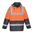 Orange - Front - Portwest Mens S467 Contrast Hi-Vis Safety Traffic Jacket