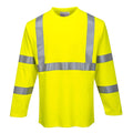 Yellow - Front - Portwest Mens Hi-Vis Flame Resistant Long-Sleeved T-Shirt