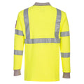 Yellow - Back - Portwest Mens Hi-Vis Flame Resistant Anti-Static Long-Sleeved Polo Shirt