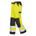 Yellow-Navy - Front - Portwest Mens Lyon Contrast Hi-Vis Work Trousers