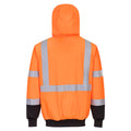 Orange-Black - Back - Portwest Mens Two Tone Hi-Vis Safety Full Zip Hoodie