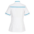 White-Aqua - Back - Portwest Womens-Ladies Contrast Trim Medical Work Tunic