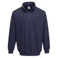 Navy - Front - Portwest Mens Sorrento Zip Neck Sweatshirt