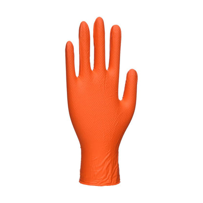 Orange - Front - Portwest Unisex Adult A930 Heavy Duty Disposable Gloves (Pack of 100)