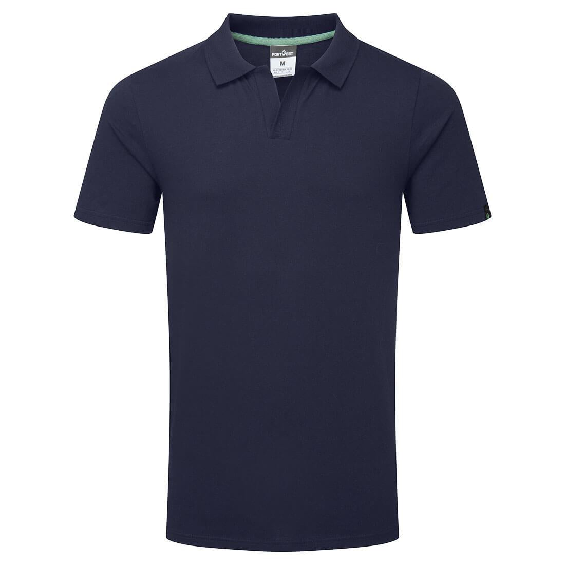 Navy - Front - Portwest Mens Organic Cotton Recyclable Polo Shirt