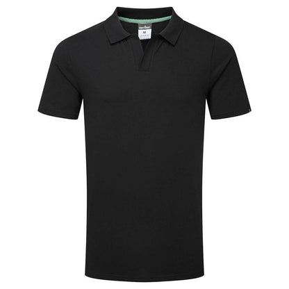 Black - Back - Portwest Mens Organic Cotton Recyclable Polo Shirt