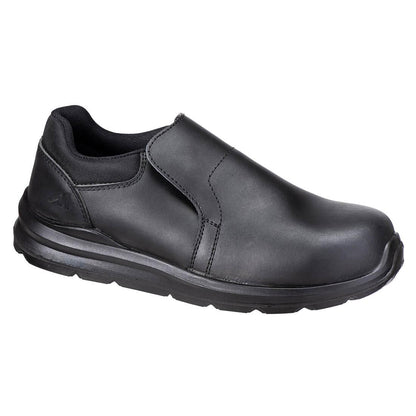 Black - Front - Portwest Unisex Adult S3S SR FO Composite Slip-on Safety Shoes
