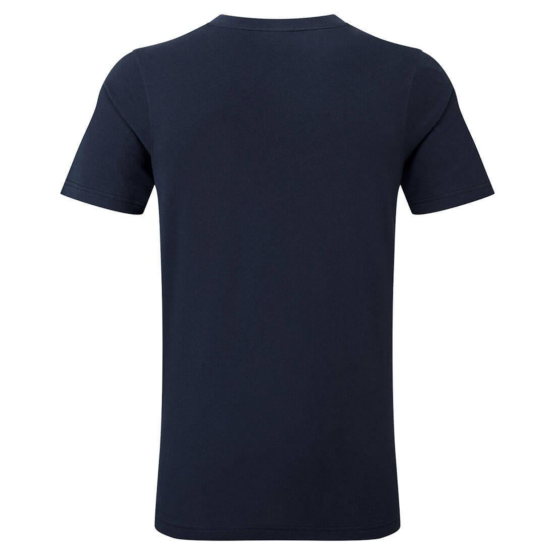 Navy - Side - Portwest Mens Cotton V Neck T-Shirt