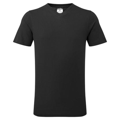 Black - Front - Portwest Mens Cotton V Neck T-Shirt