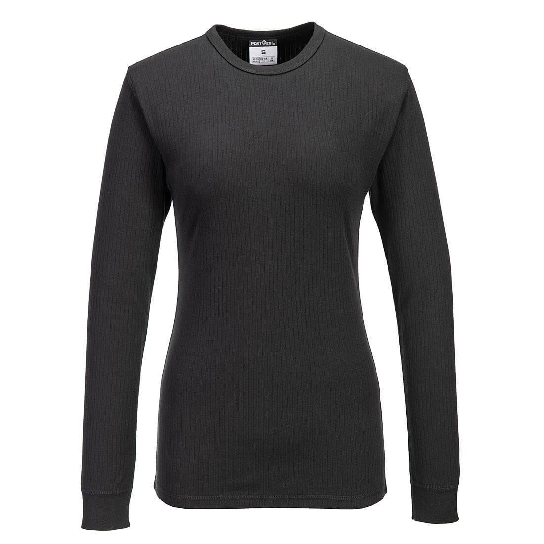 Black - Back - Portwest Womens-Ladies Thermal Long-Sleeved T-Shirt