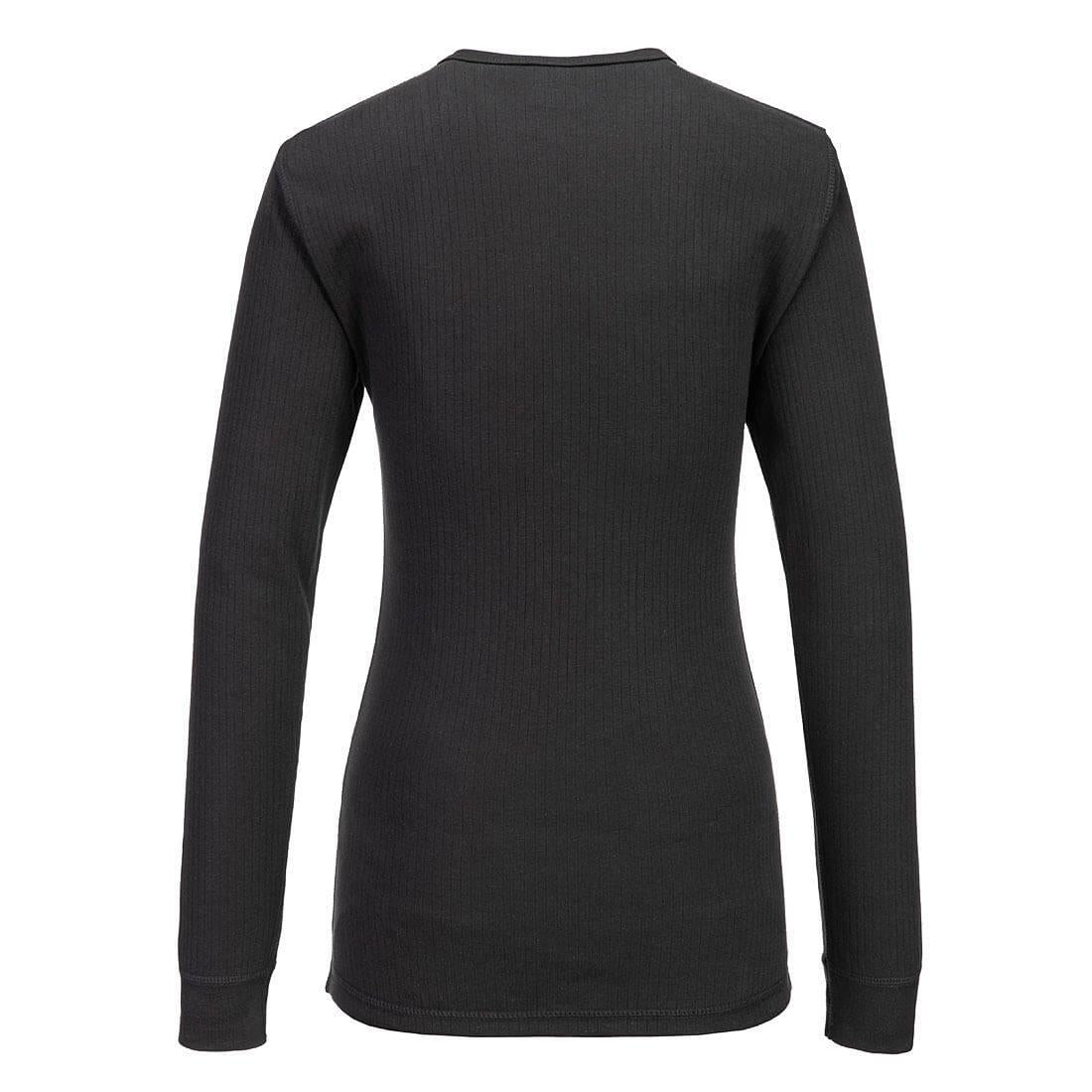 Black - Side - Portwest Womens-Ladies Thermal Long-Sleeved T-Shirt