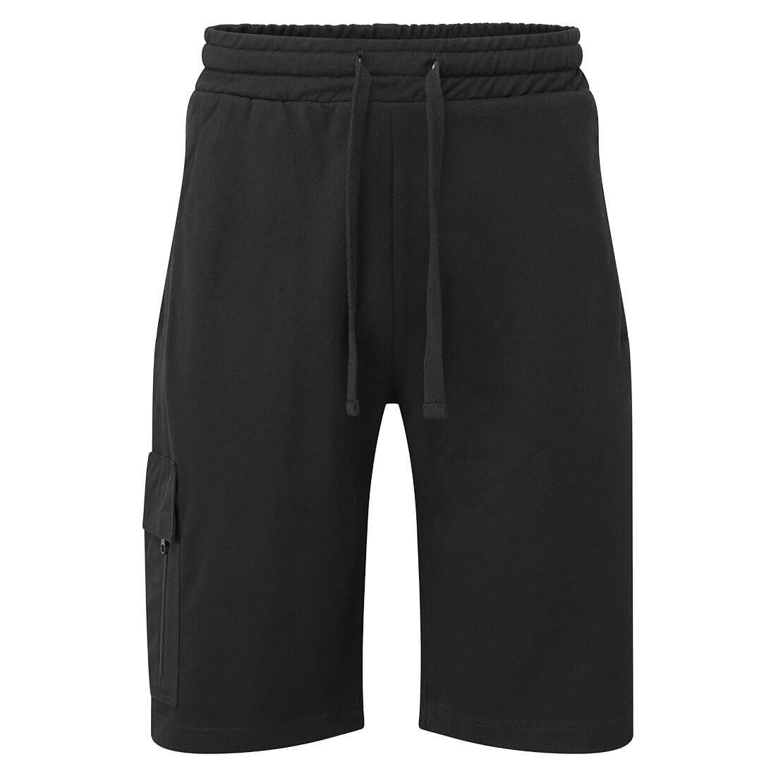 Black - Front - Portwest Mens Cargo Pocket Sweat Shorts