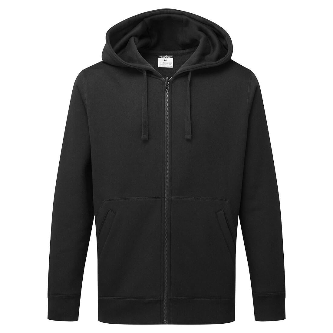 Black - Front - Portwest Unisex Adult Full Zip Hoodie
