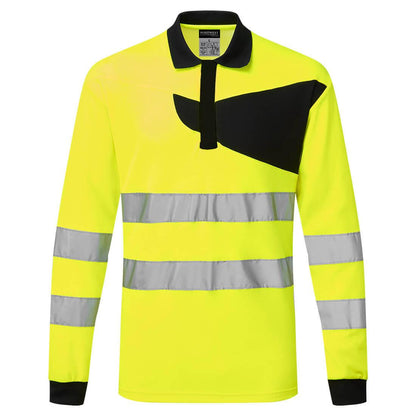 Yellow-Black - Back - Portwest Mens PW2 Hi-Vis Polo Shirt