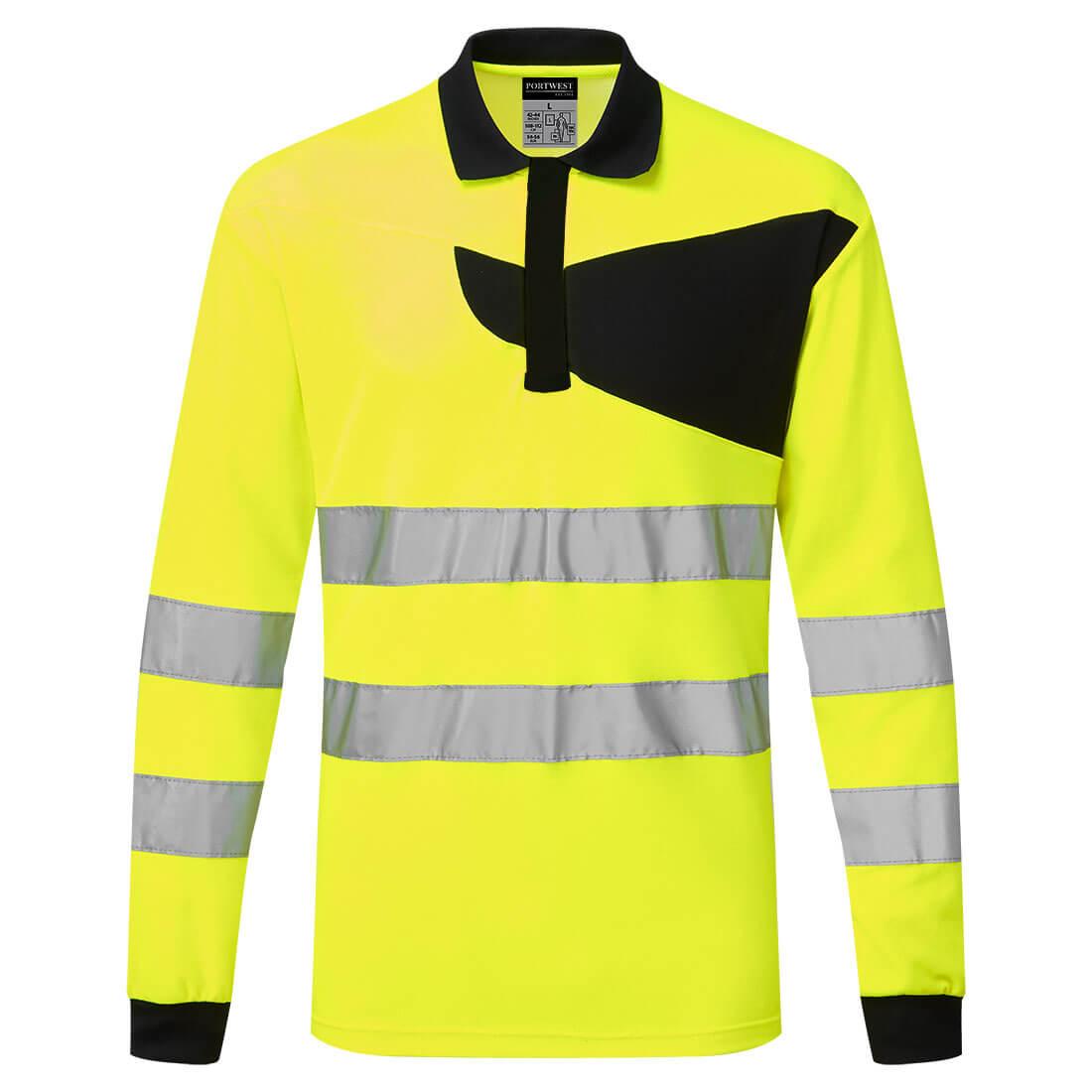 Yellow-Black - Front - Portwest Mens PW2 Hi-Vis Polo Shirt