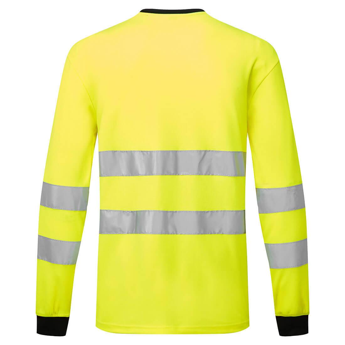 Yellow-Black - Side - Portwest Mens PW2 Hi-Vis Long-Sleeved T-Shirt